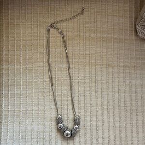 Elegant Silver Beaded Necklace